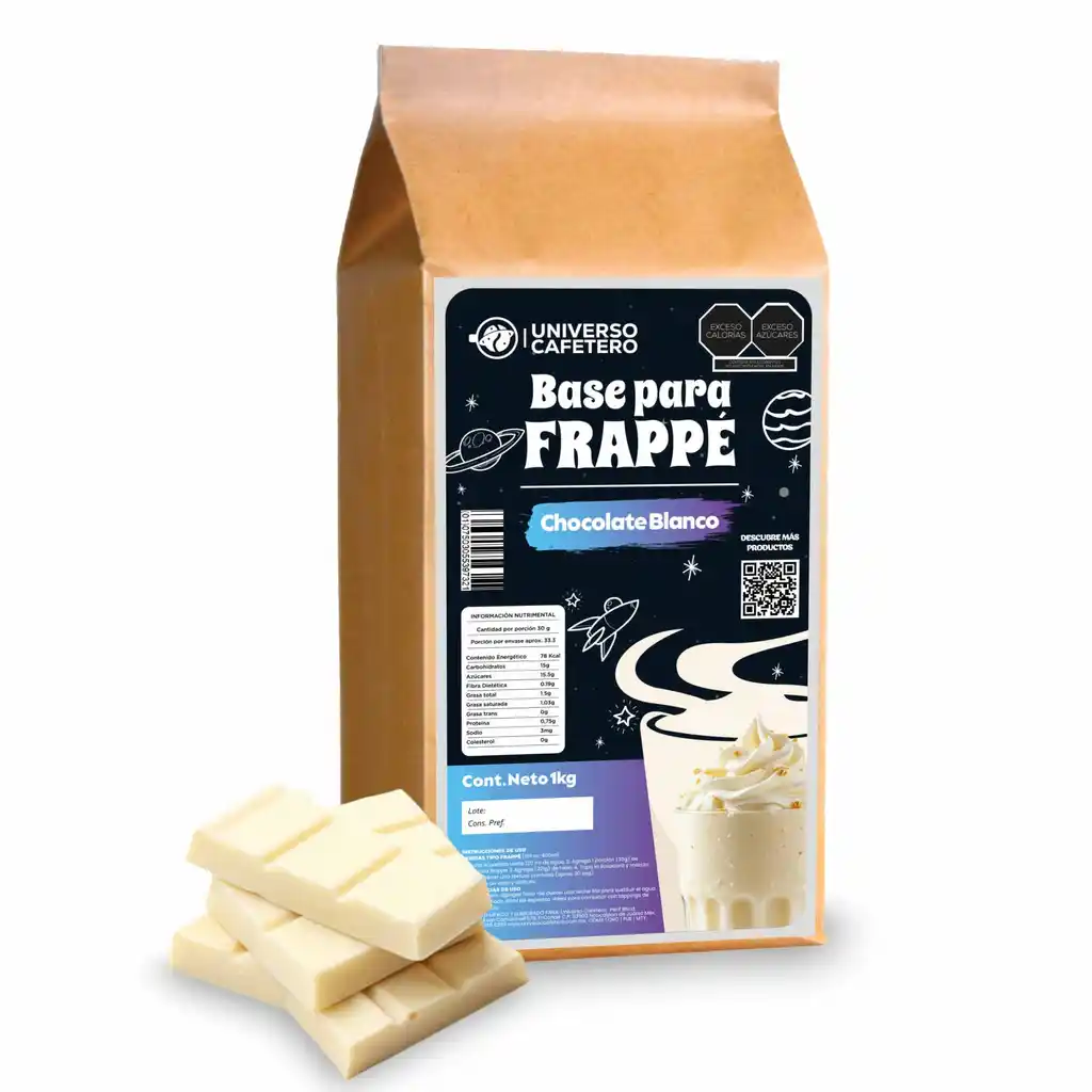 polvo para frappe 1kg sabor chocolate blanco