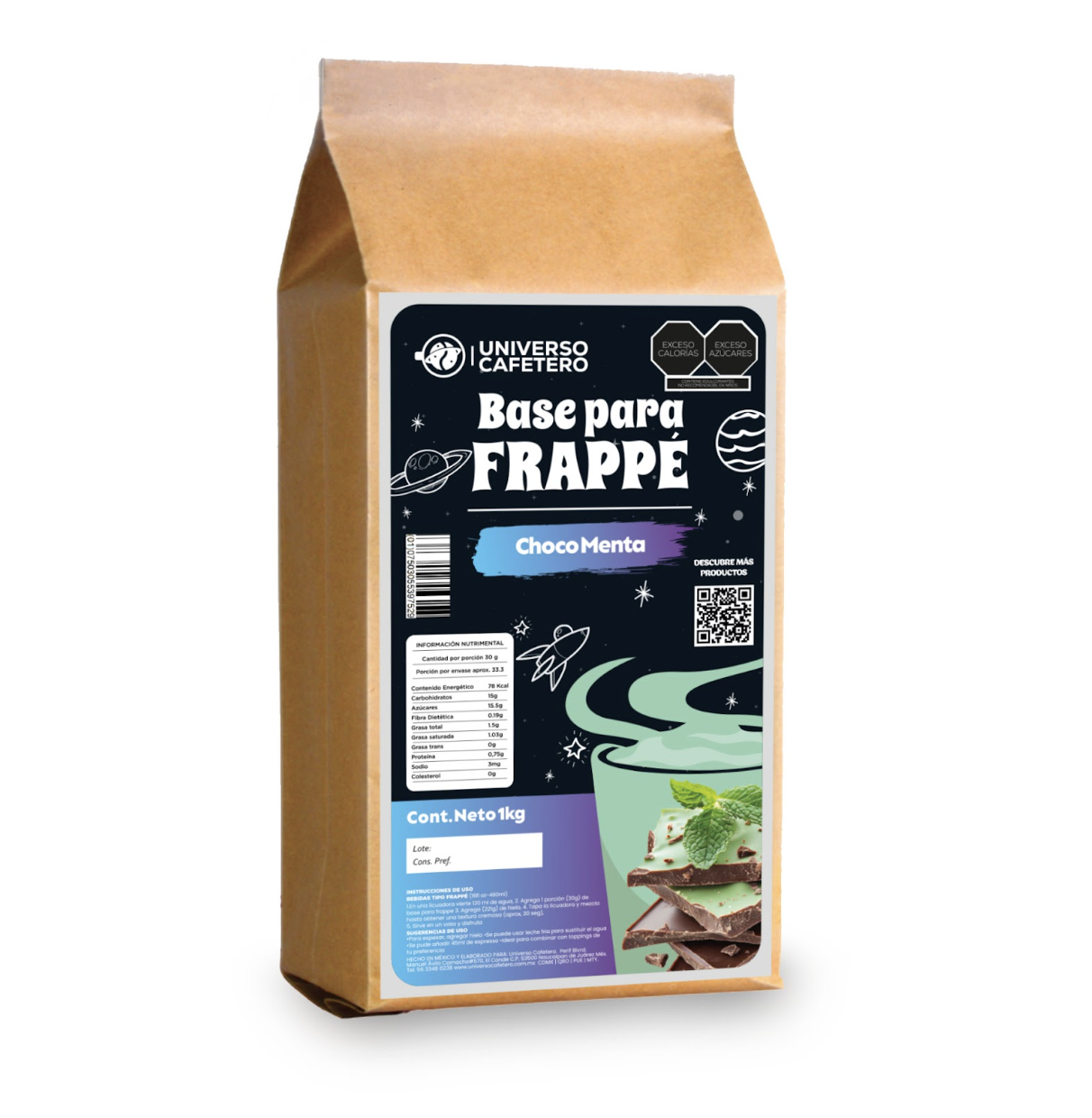 Polvo para bebidas sabor Choco Menta