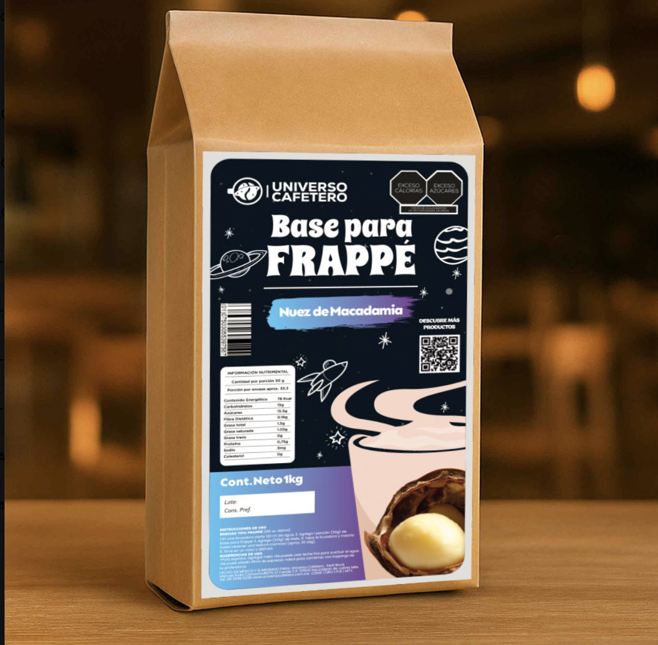 Polvo para bebidas sabor Nuez de Macadamia