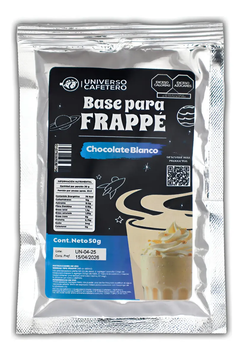 SOBRE BASE EN POLVO 16OZ/50GR CHOCOLATE BLANCO