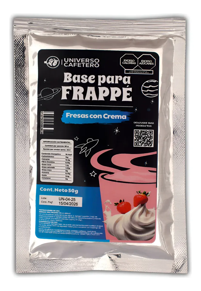 SOBRE BASE EN POLVO 16OZ/50GR FRESAS CON CREMA