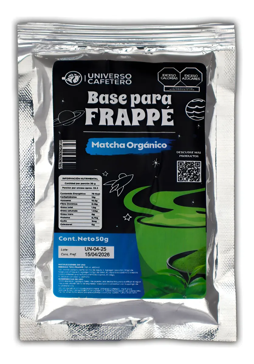 SOBRE BASE EN POLVO 16OZ/50GR  MATCHA ORGÁNICO
