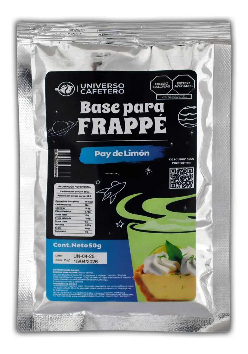 SOBRE BASE EN POLVO 16OZ/50GR PAY DE LIMÓN