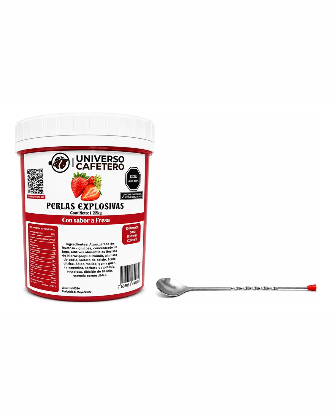 PERLAS EXPLOSIVAS 1.22KG SABOR FRESA