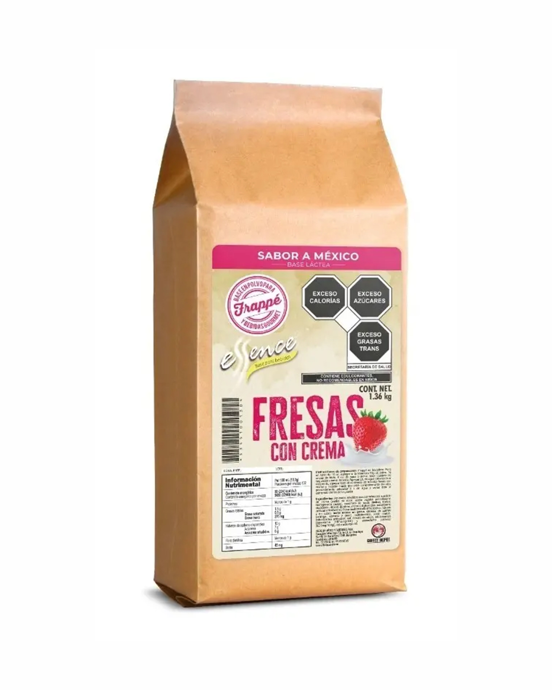 BASE PARA FRAPPE ESSENCE SABOR FRESAS CON CREMA 1.36 KG