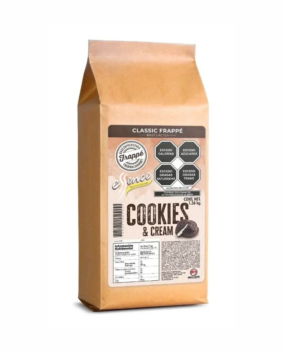 BASE PARA FRAPPE ESSENCE SABOR COOKIES AND CREAM 1.36 KG
