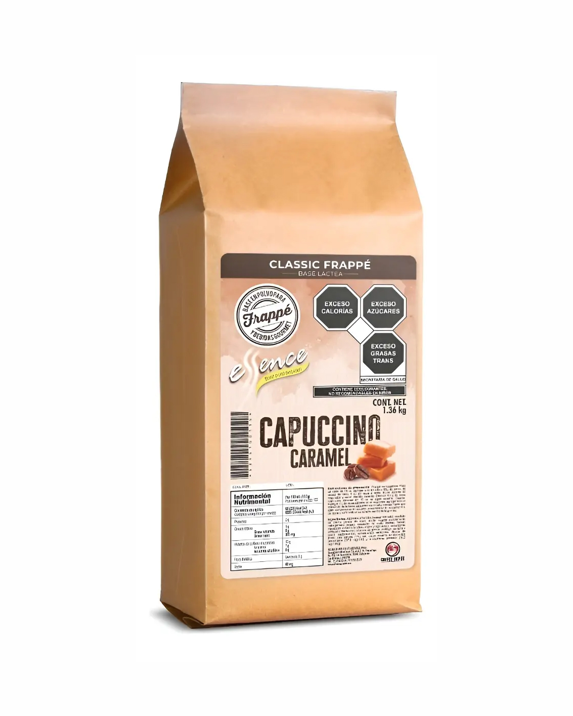 BASE PARA FRAPPE ESSENCE SABOR CAPPUCCINO CARAMEL 1.36 KG
