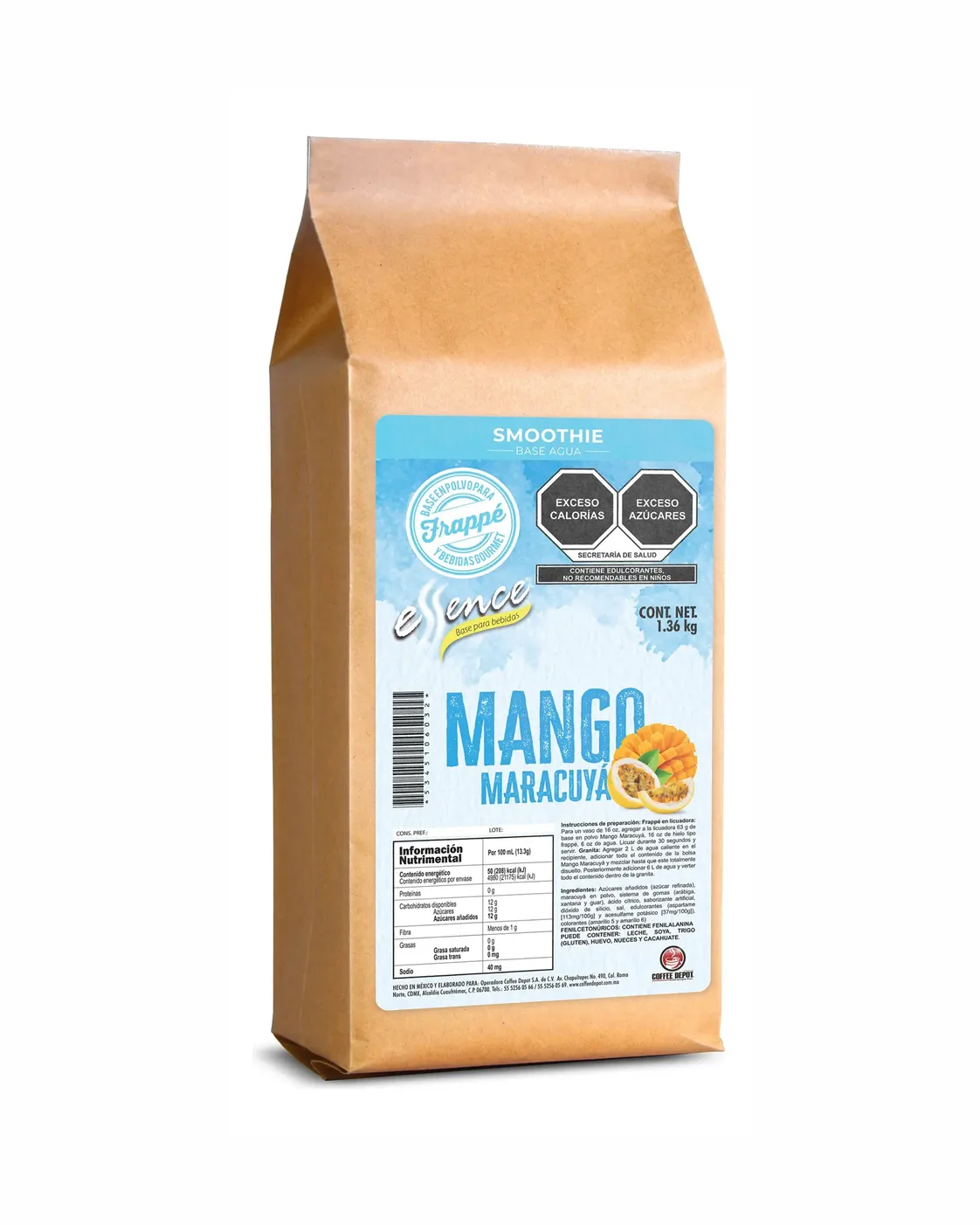 BASE PARA FRAPPE ESSENCE SABOR MANGO MARACUYA 1.36 KG