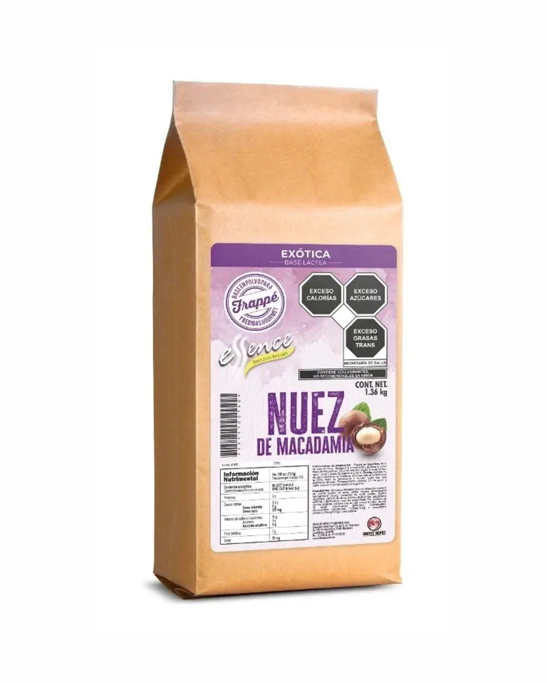 BASE PARA FRAPPE ESSENCE SABOR NUEZ DE MACADAMIA 1.36 KG