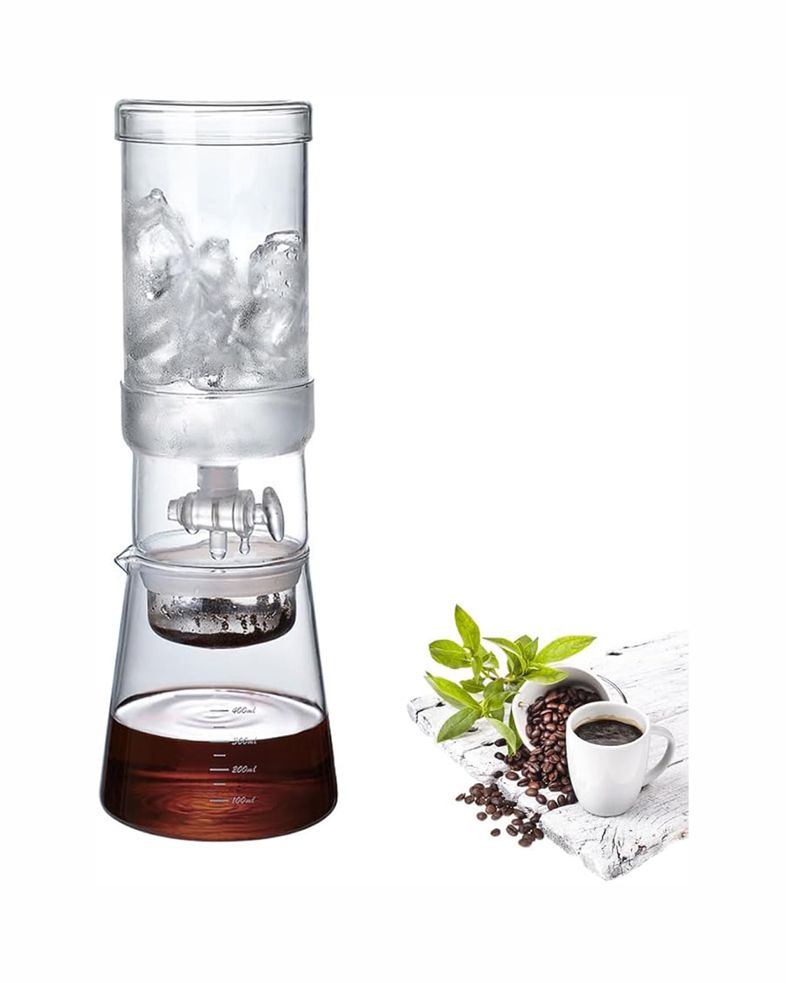 TORRE PARA COLD BREW DE VIDRIO 400 mL MANGO DE MADERA