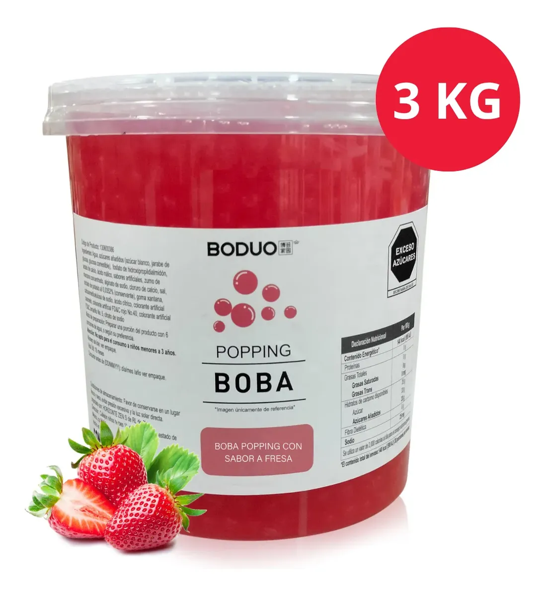 POPPING BOBA SABOR FRESA 3 kg