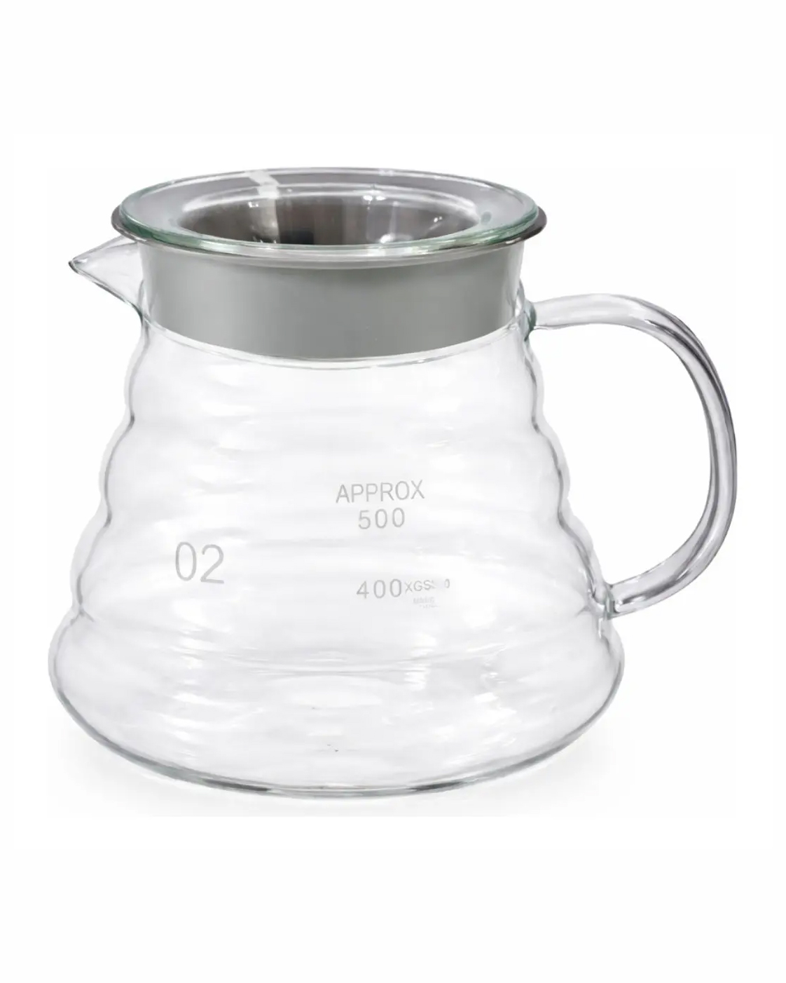 JARRA DE VIDRIO 600 mL CON TAPA PARA V60